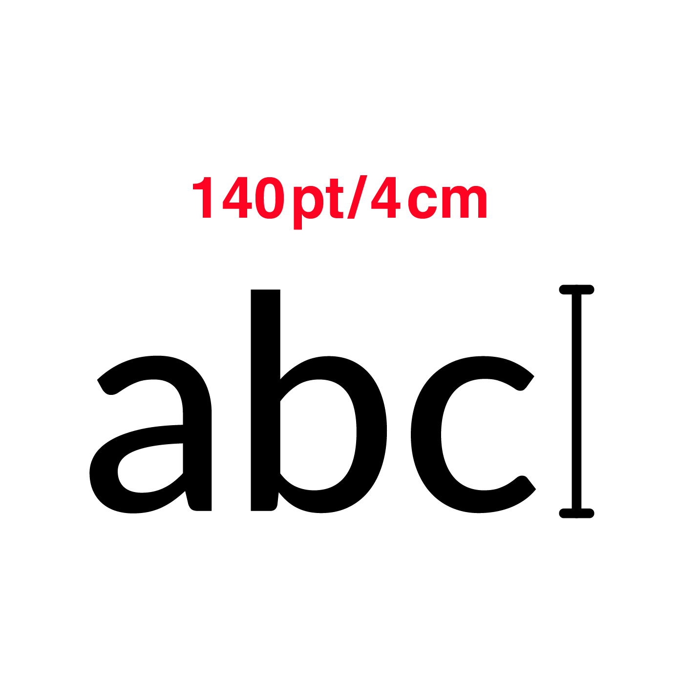 Altezza lettere maggiore di 140 pt/4 cm
